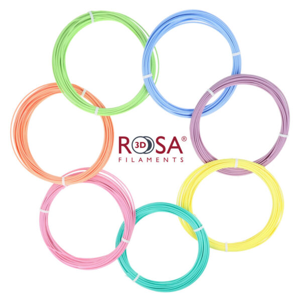 Filament PLA set 7 pastell colors 30g each (10m) 1.75mm for 3D pens ROSA3D