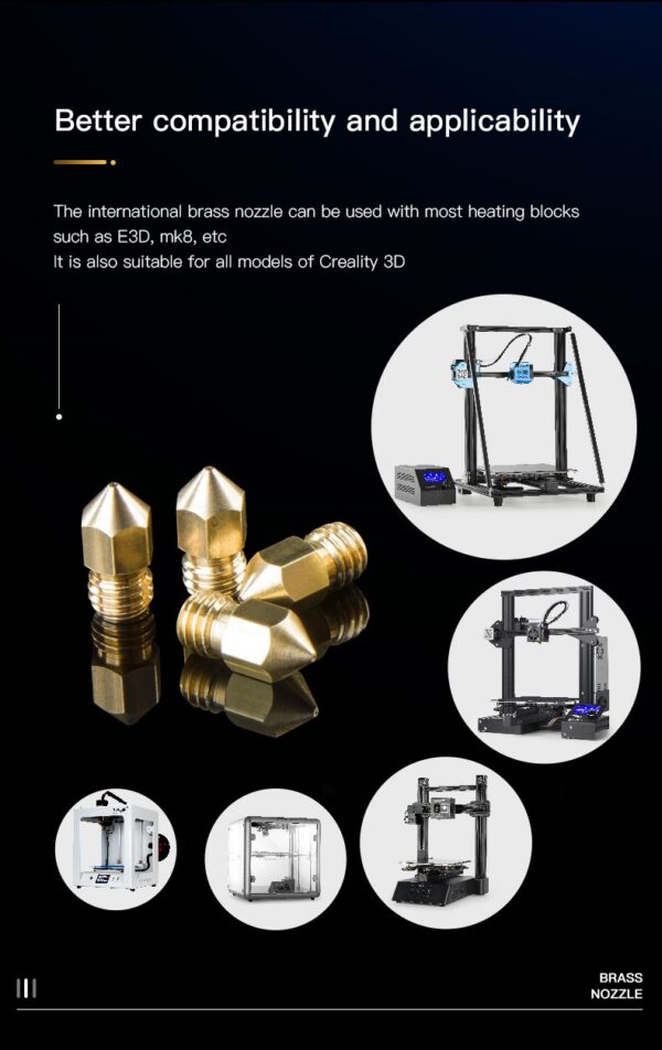 3D printer brass nozzle D6-0.4mm 3002060005 Creality - Image 3
