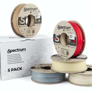 Filament PLA special mix 5x0.25kg (Stone Age Light/Dark, Thermoactive Red, Glow in the Dark Green, WOOD Oak) Spectrum