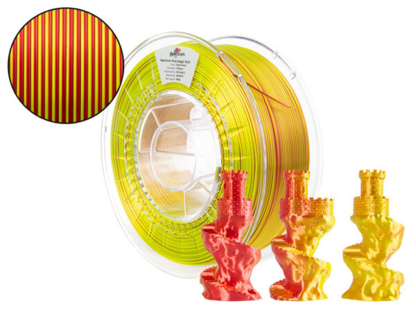 Filament PLA Magic silk SOLAR FLARE (Yellow, Red) 1kg Spectrum