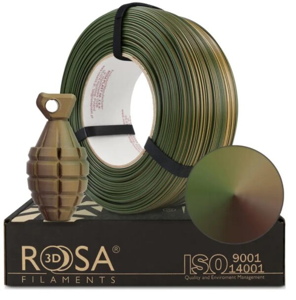 Filament PET-G Magic Army (Green-Beige-Bronze) 1kg refill Rosa3D - Image 2