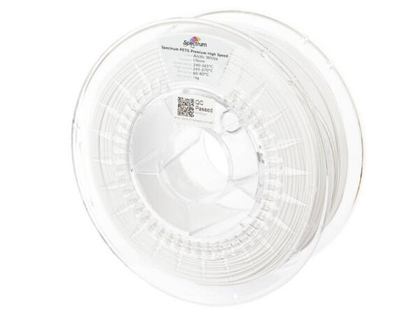 Filament PET-G premium HS Arctic white 1kg Spectrum - Pilt 2