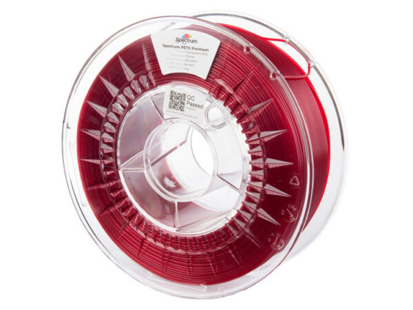 Filament PET-G Premium TRANSPARENT RED 1kg SPECTRUM - Pilt 2