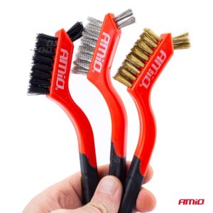 Brush set for 3D printer nozzle (with nylon, brass and stainless steel)